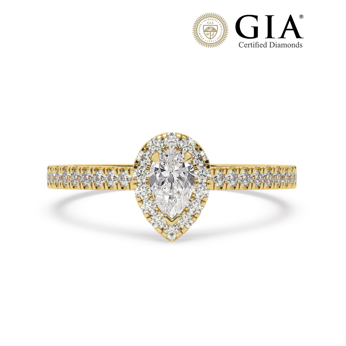 Anillo con Diamante Pera