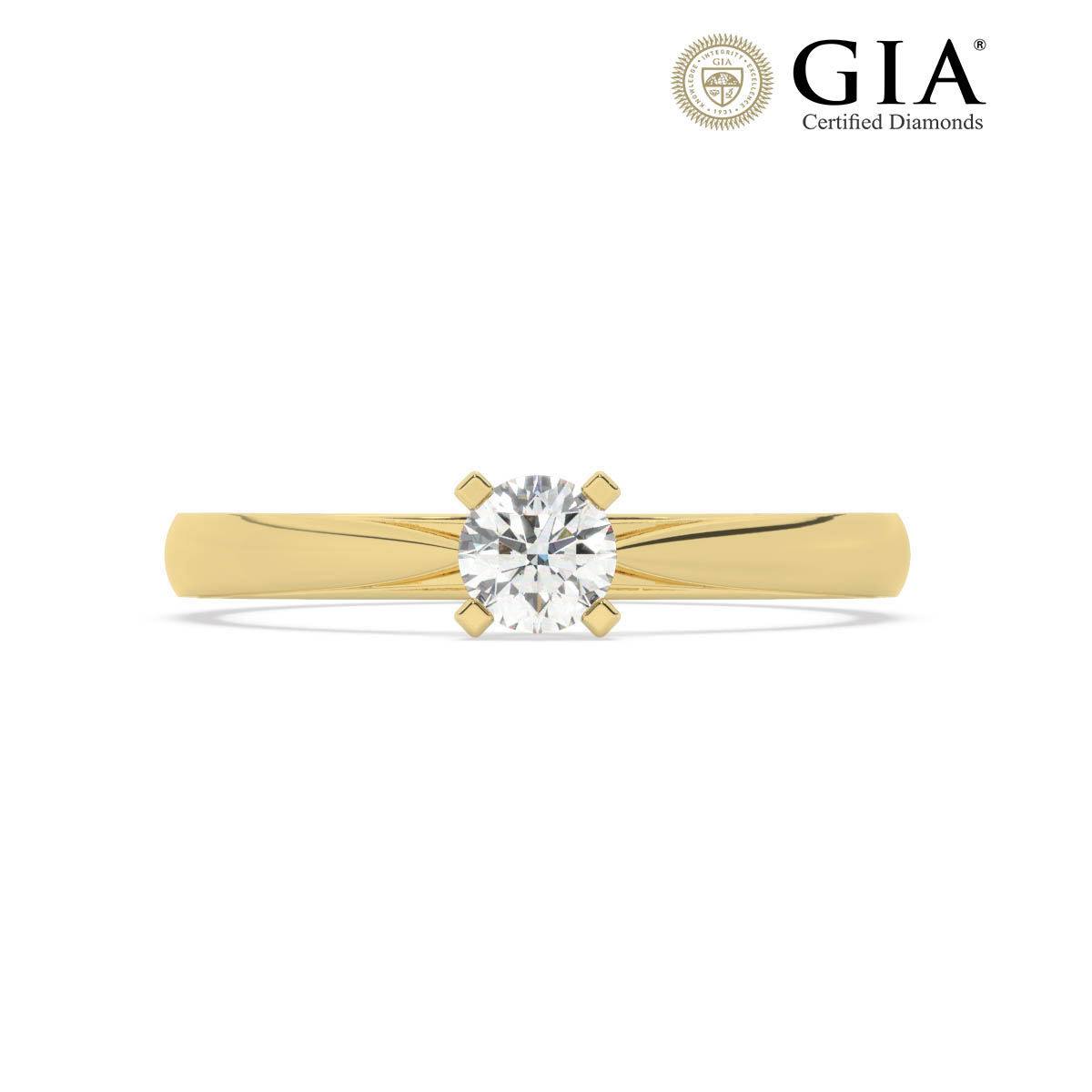 Anillo solitario de oro 18k