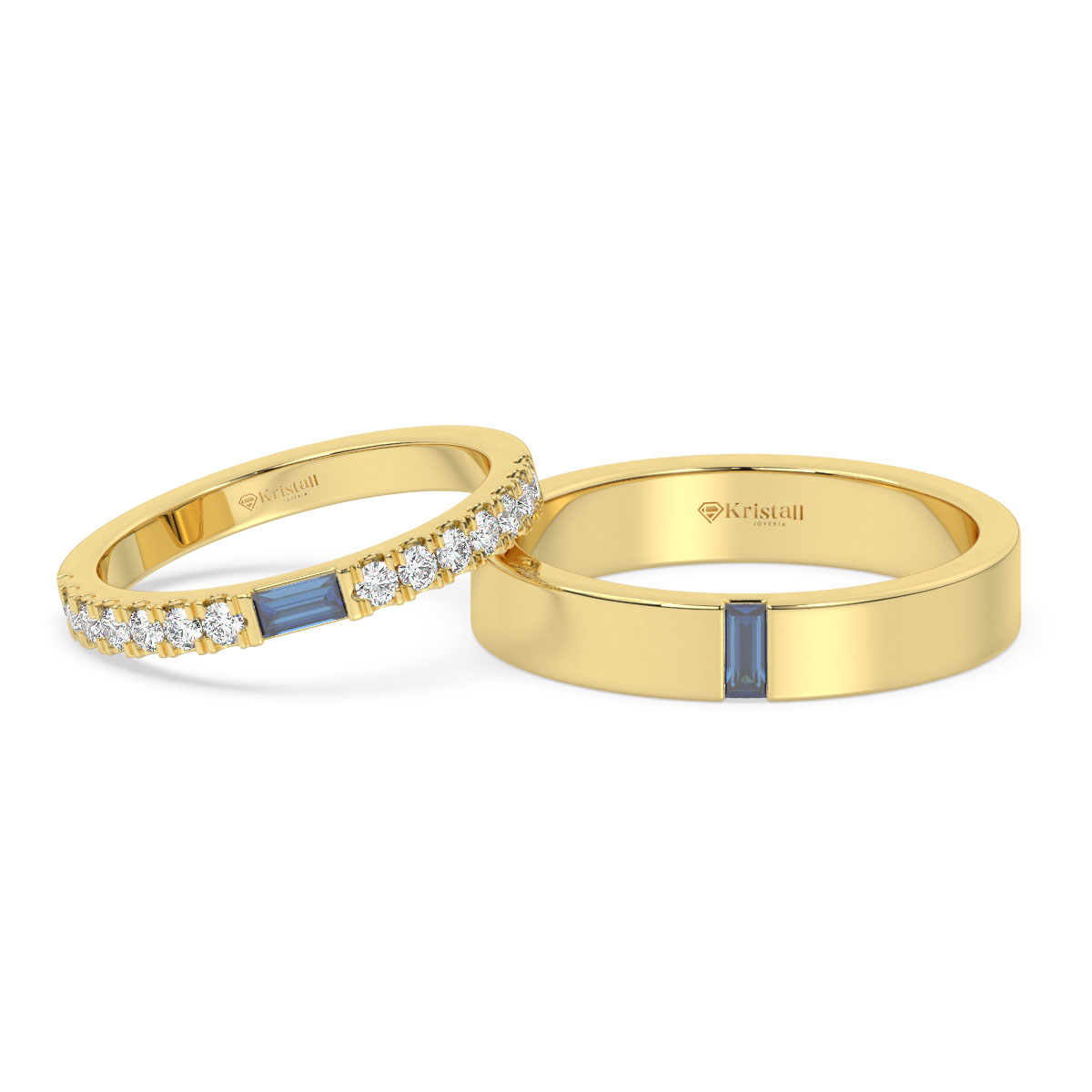 Aros de oro con zafiro