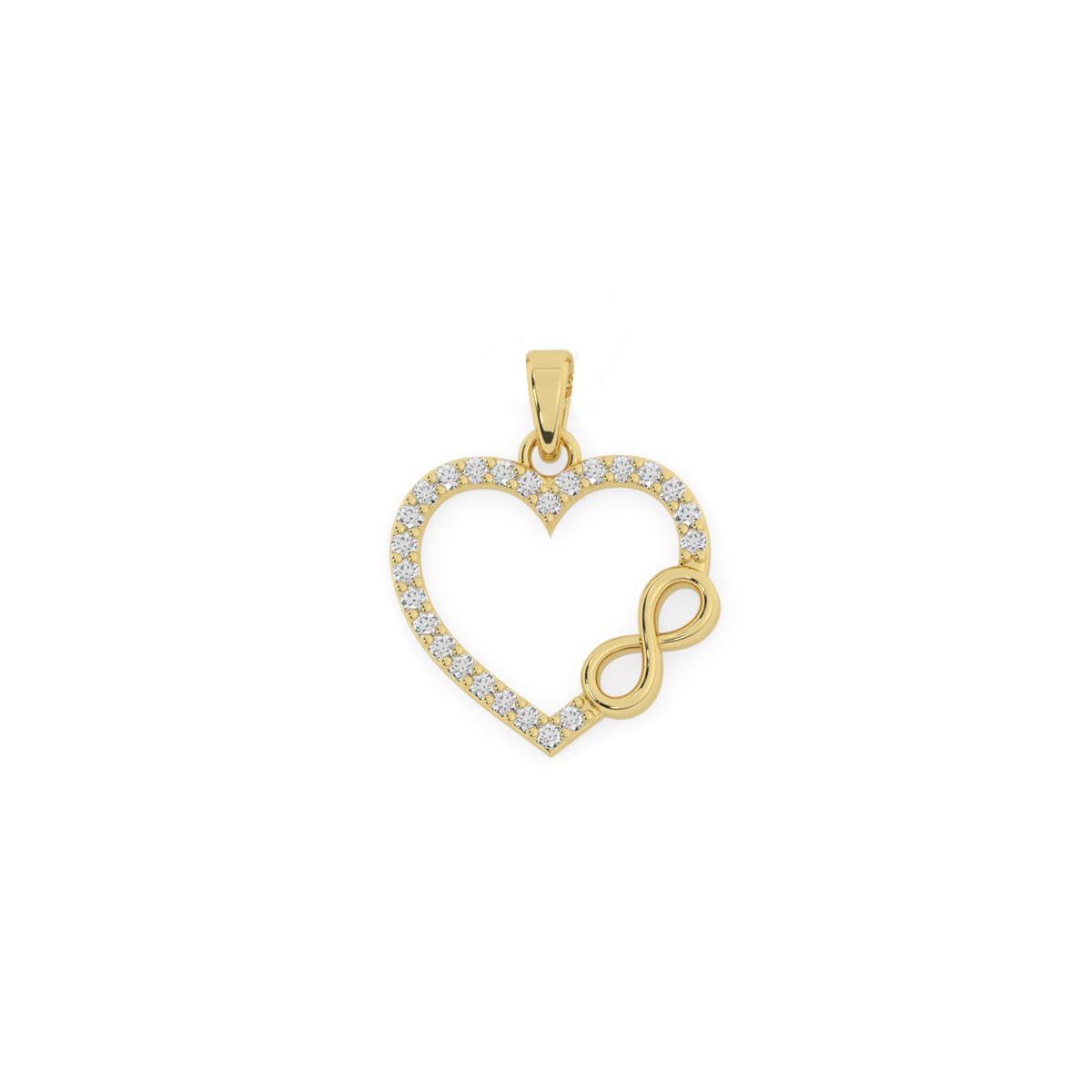 Collar corazon infinito de oro 14k