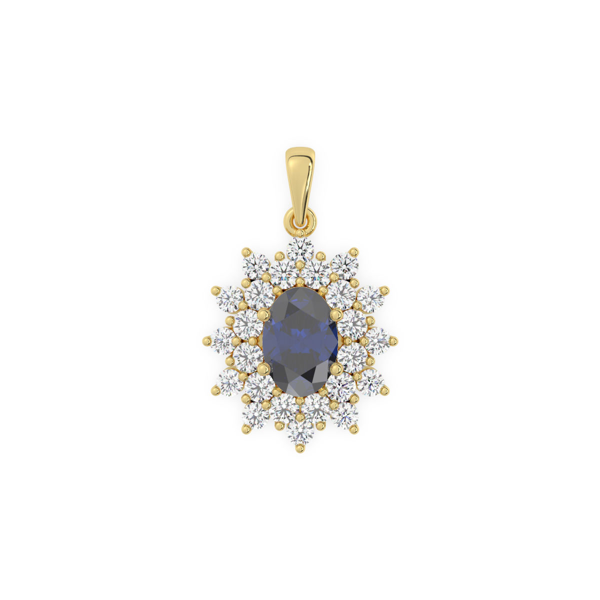 Dije Sol con Zafiro Azul 6x4mm