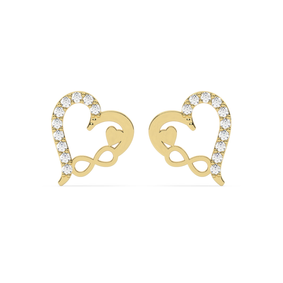Aretes corazon infinito
