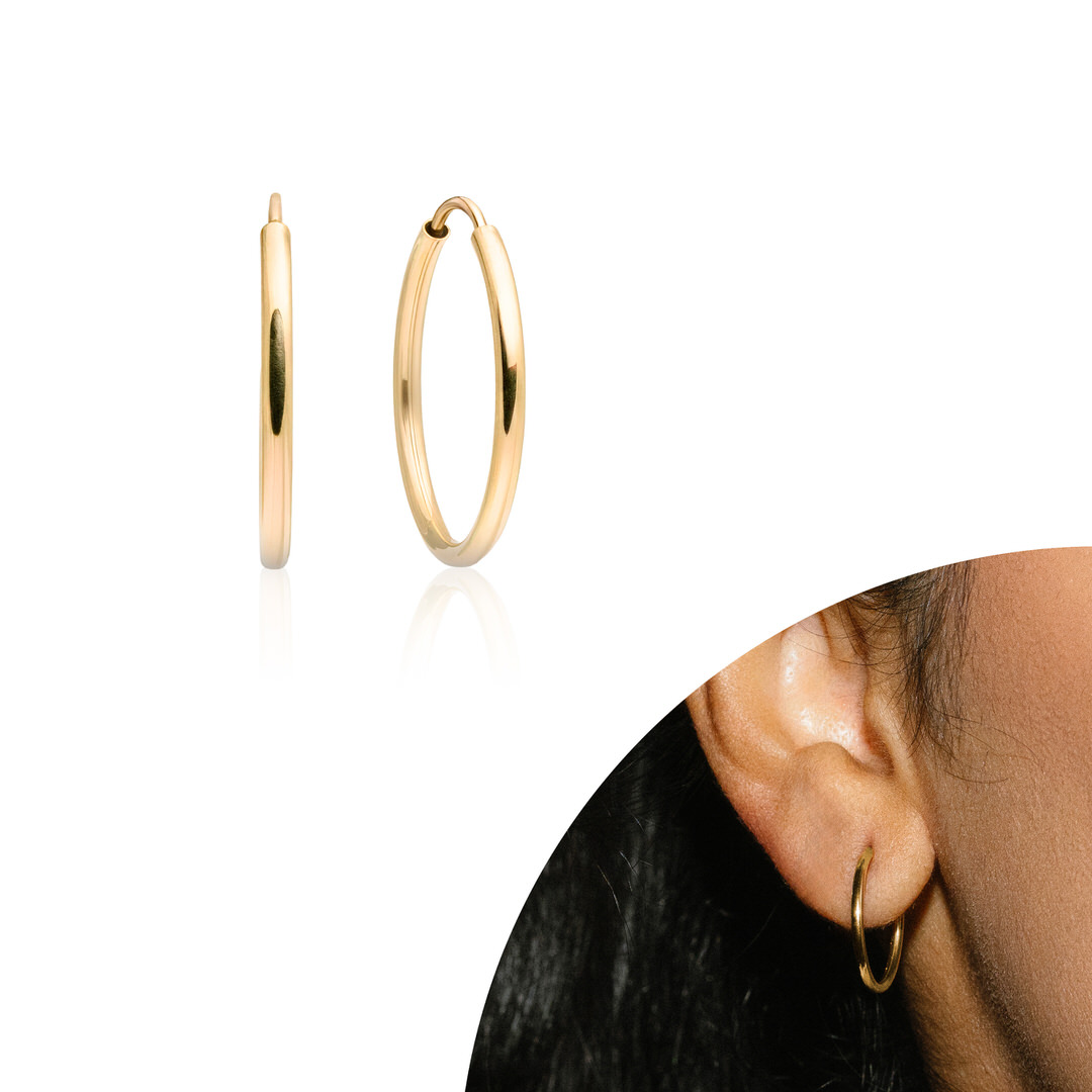 Argollas de oro amarillo 18k Maia