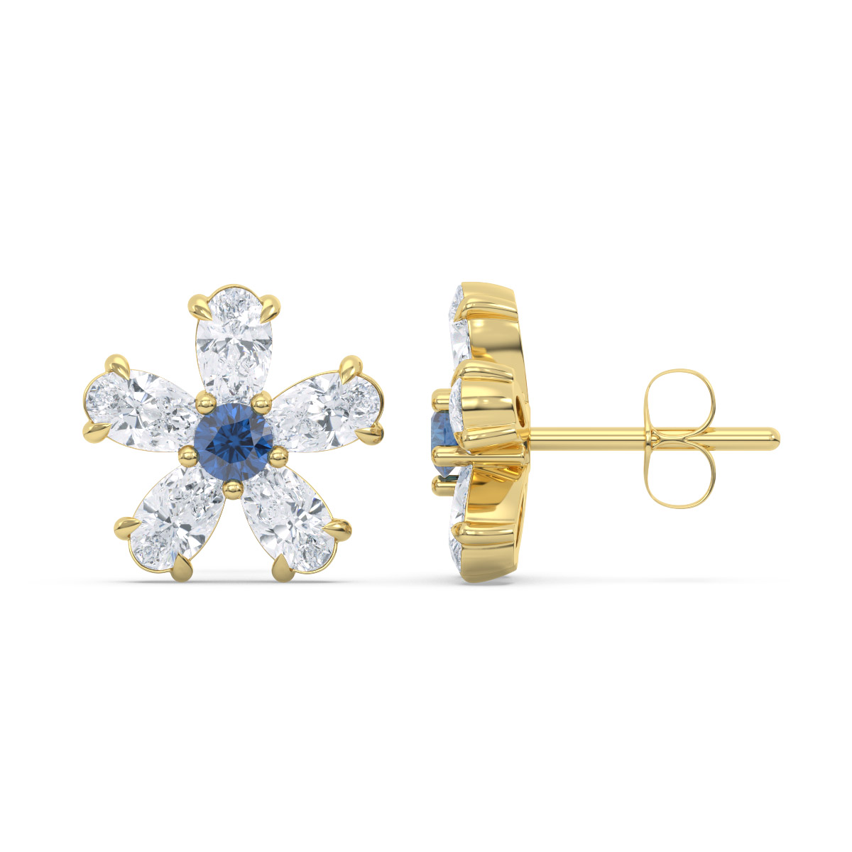 Aretes con Zafiro y marquise