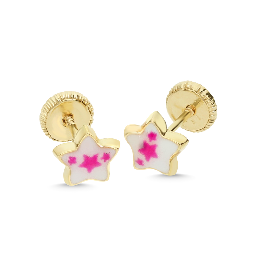 Aretes de bebe  de oro 18k Brylee