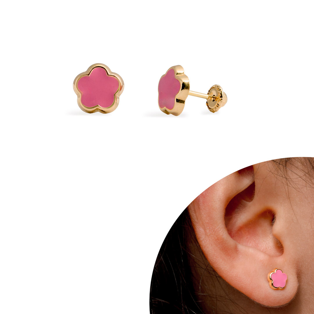 Aretes de bebe  de oro 18k Aurora
