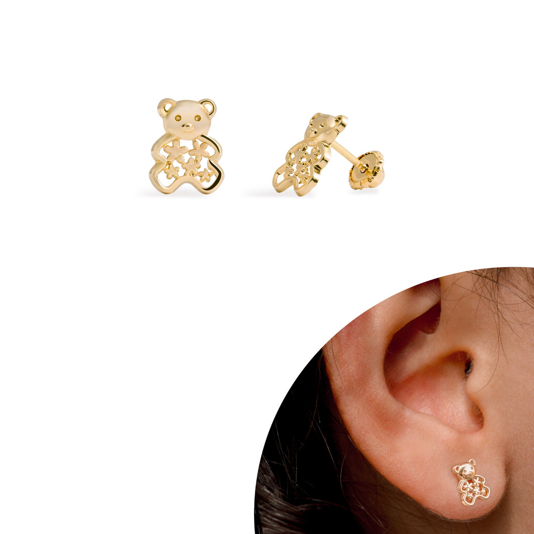 Aretes de bebe  de oro 18k Ela
