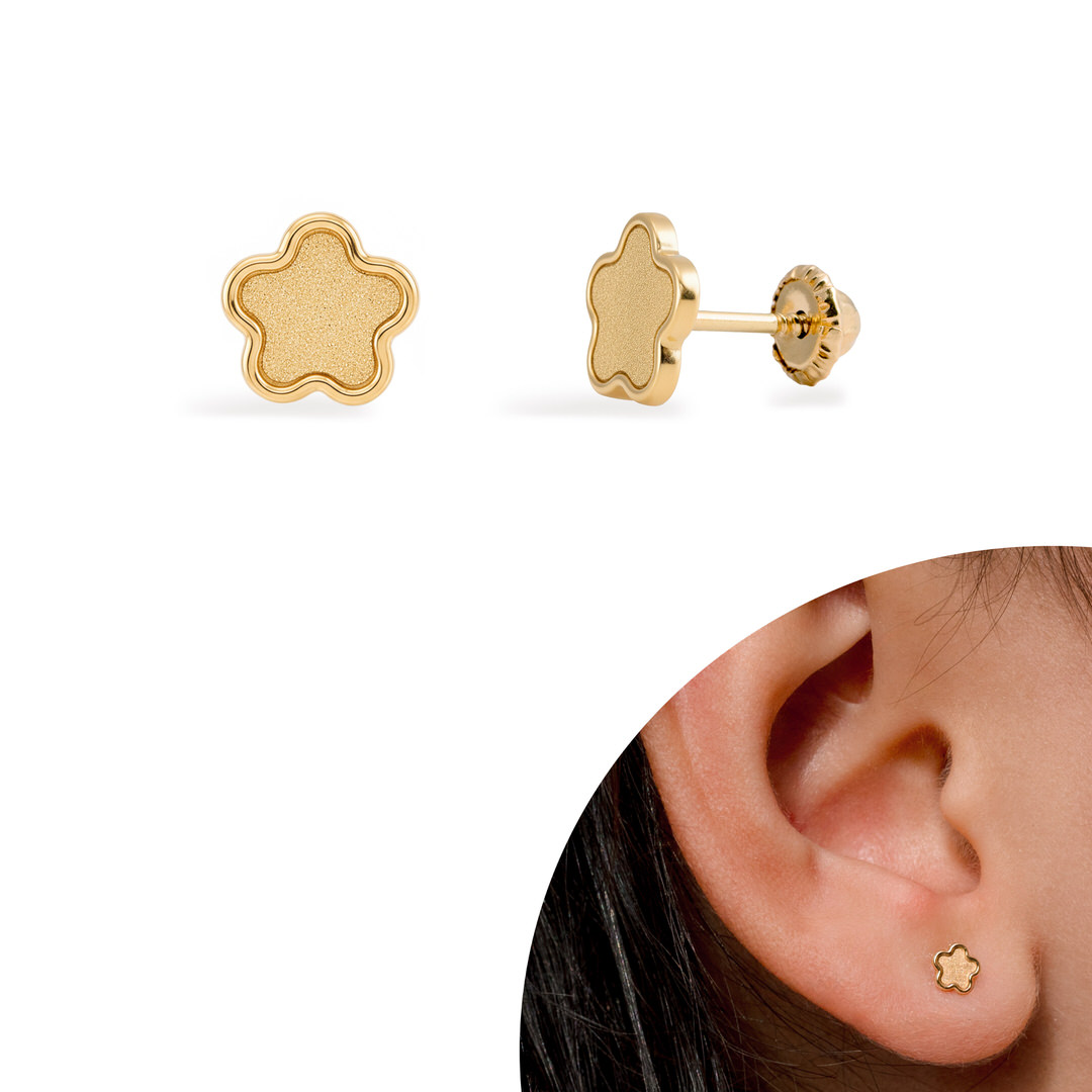 Aretes de bebe  de oro 18k Isidora