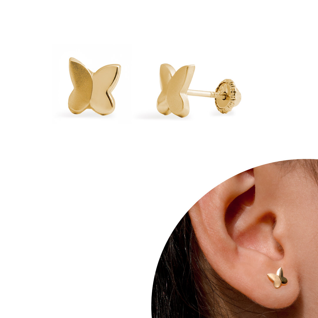 Aretes de bebe  de oro 18k Elena
