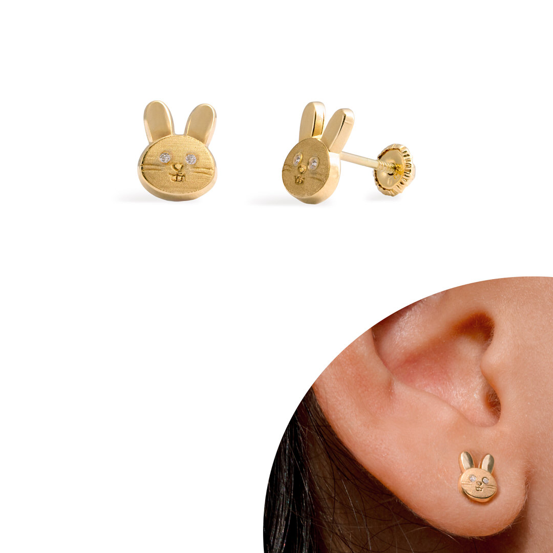 Aretes de bebe  de oro 18k Aitana