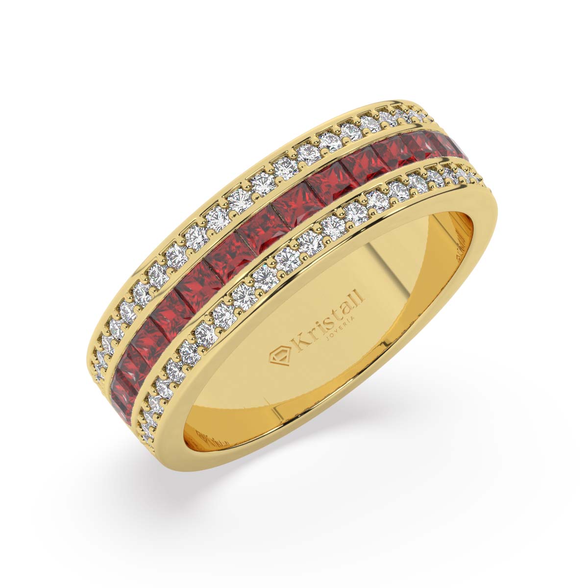 Cintillo de oro con rubies