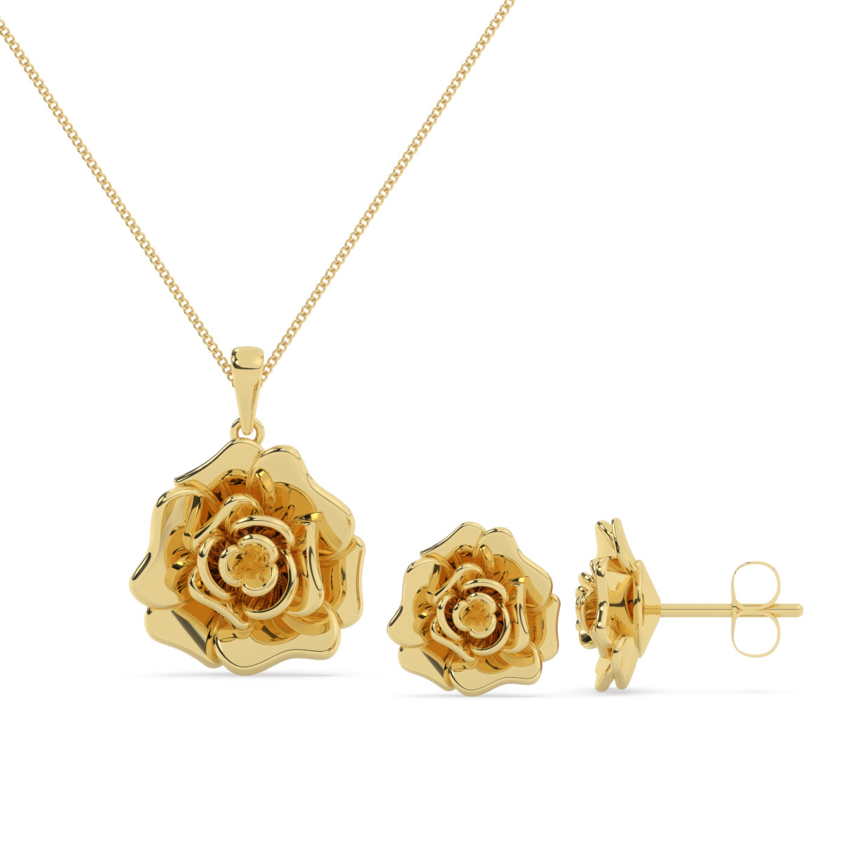 Juego de Collar y Aretes de oro 18k