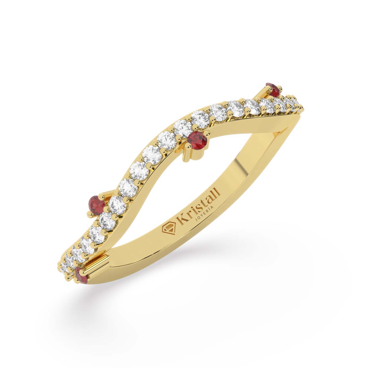 Churumbela de oro 18k con rubies