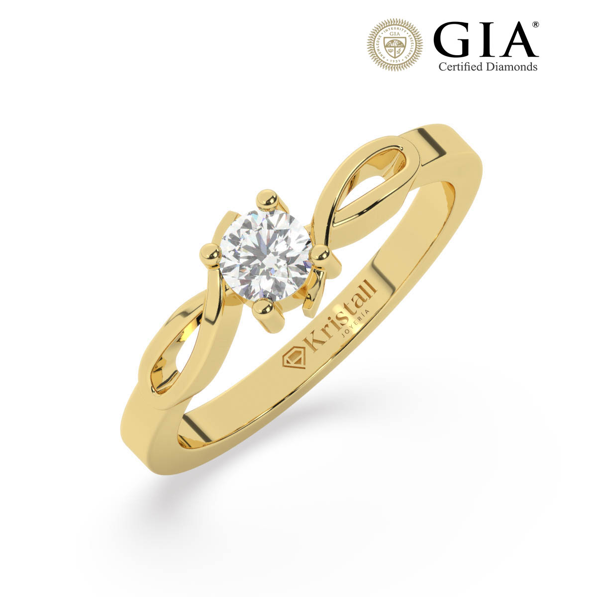 Anillo de oro 18k estilo infinito