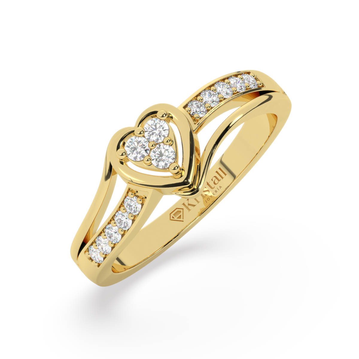 Anillo de corazon 18k