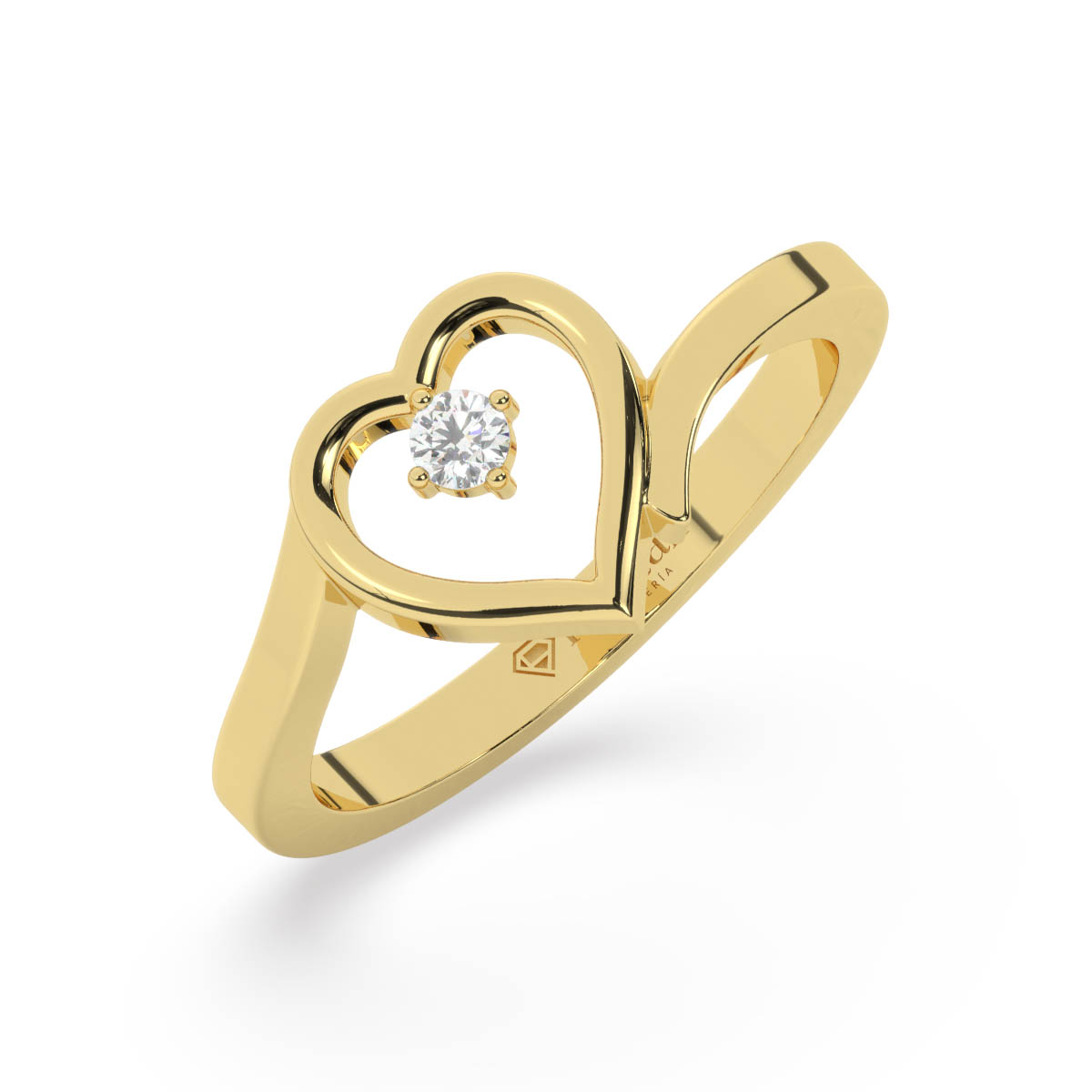 Anillo de corazon 18k