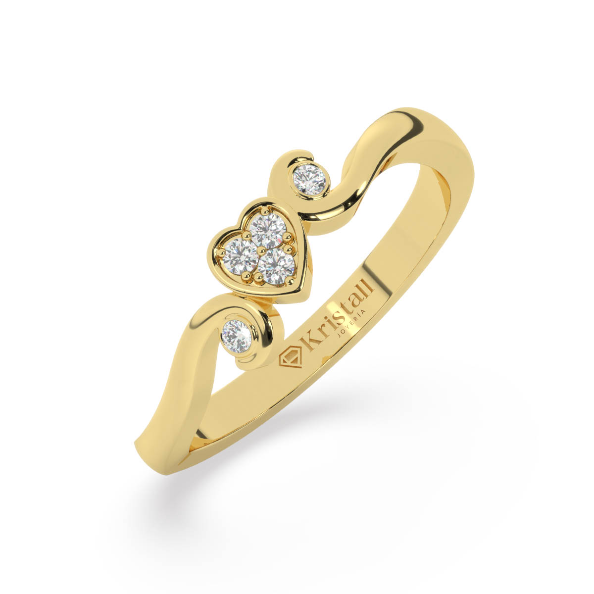 Anillo de corazon 18k